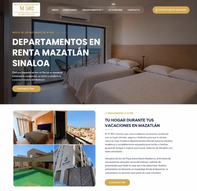 Diseño web para renta vacacional